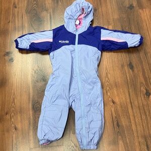 Columbia Girls 2T Purple Hooded Onesie Snowsuit